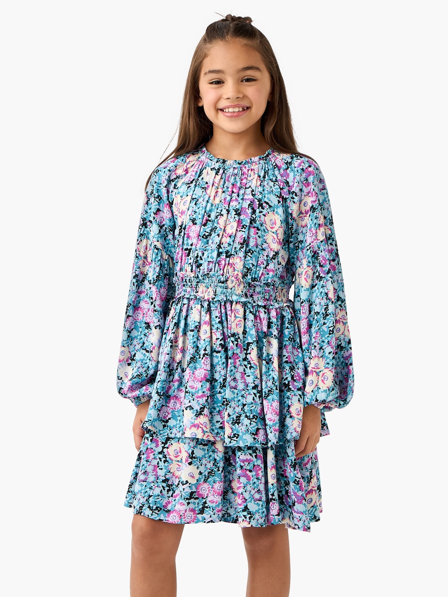 Floral Print Dress with Long Sleeves