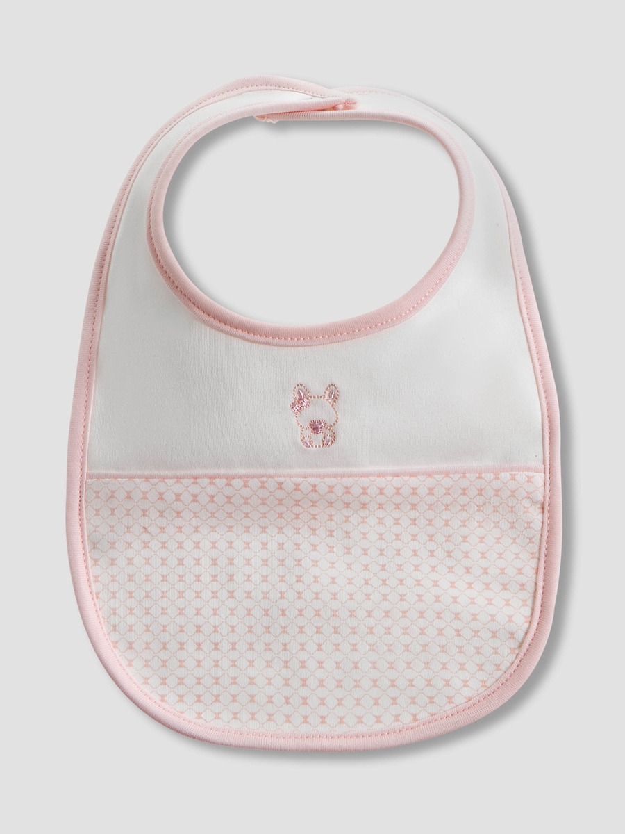 Embroidered Bib with Snap Button Closure