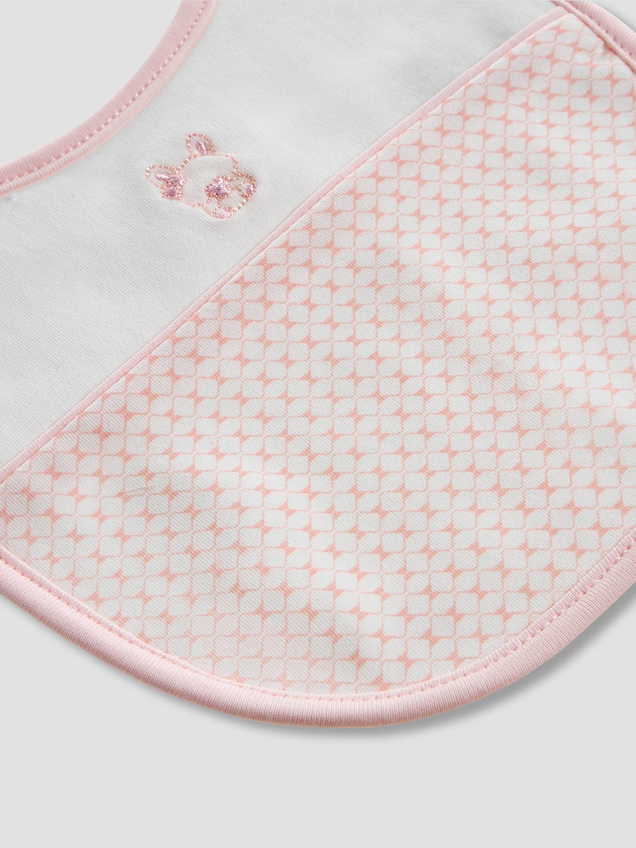 Embroidered Bib with Snap Button Closure