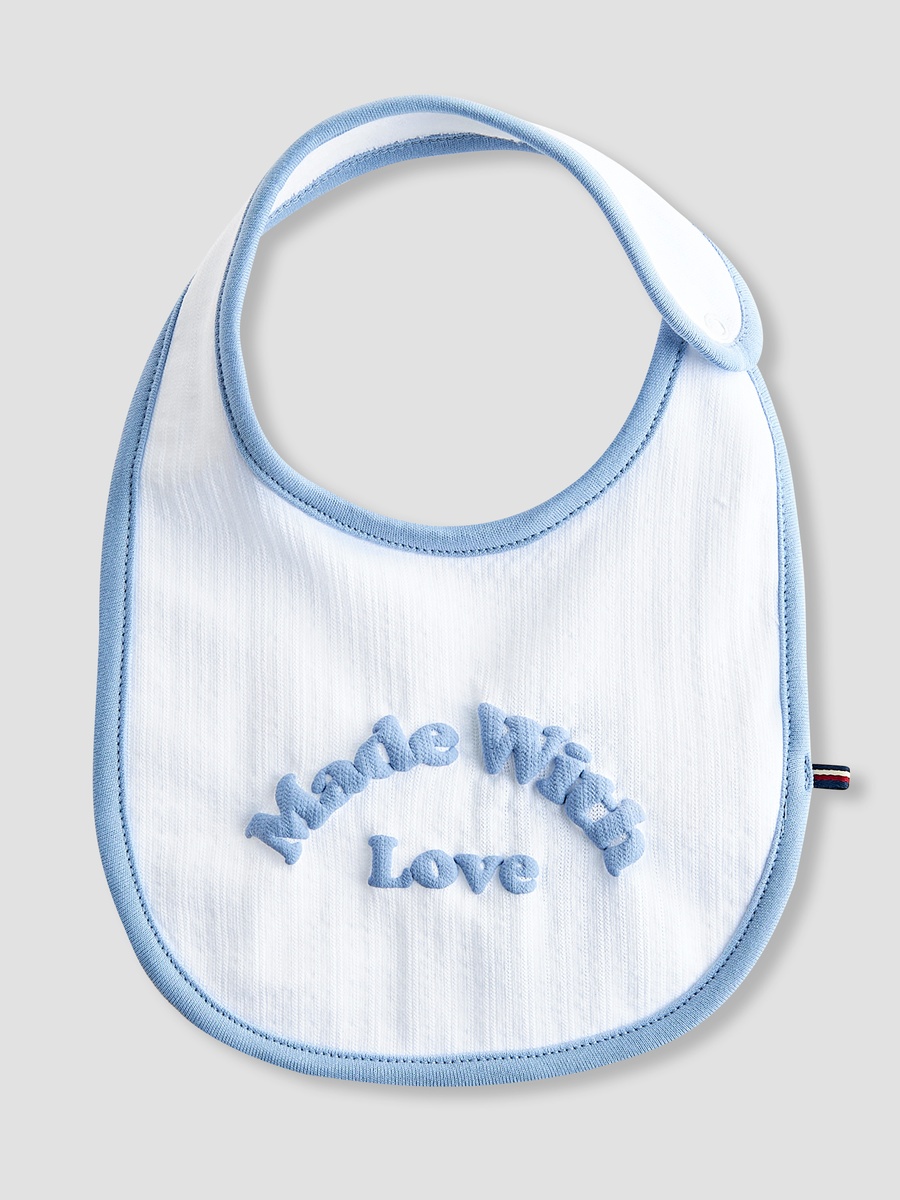 Slogan Print Bib with Button Closure