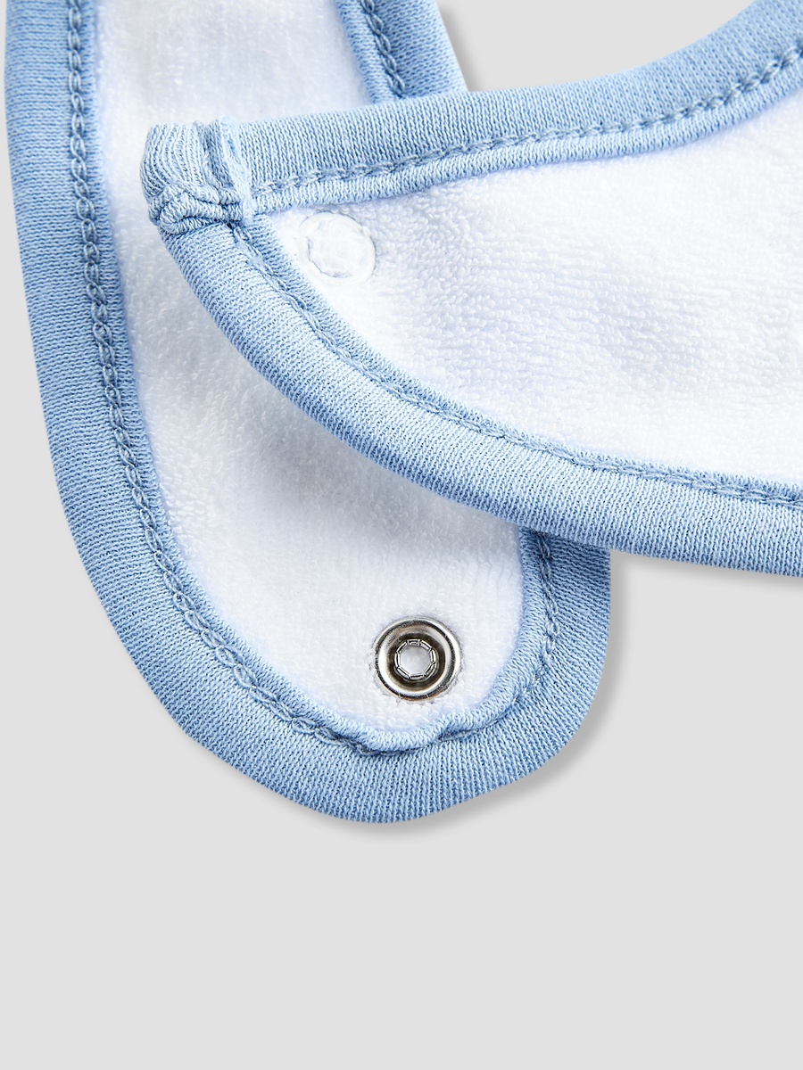 Slogan Print Bib with Button Closure