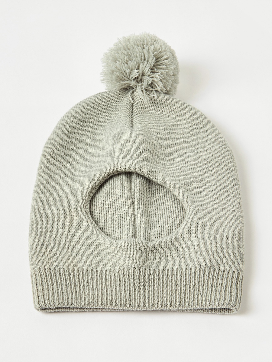 Monkey Cap with Pom-Pom Detail