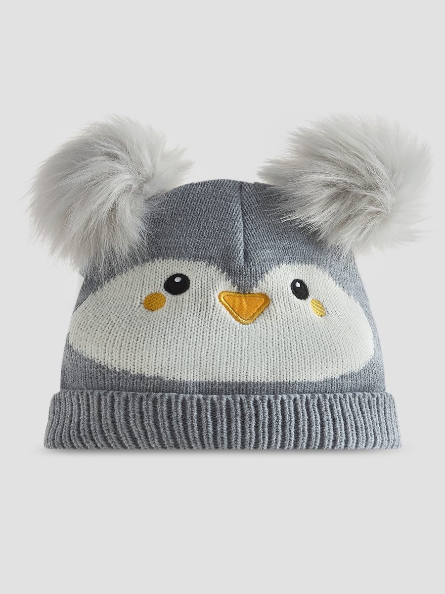 Penguin Beanie with Pom-Pom Accent