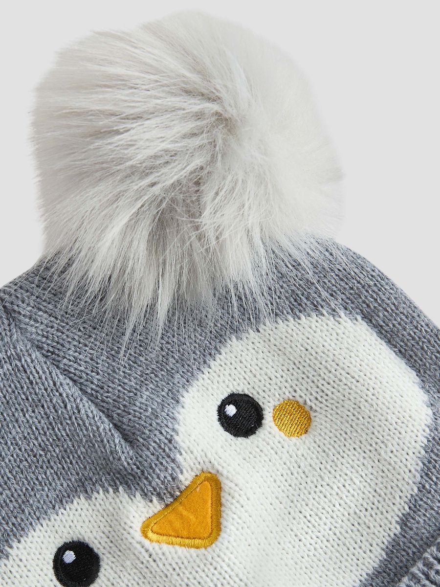 Penguin Beanie with Pom-Pom Accent