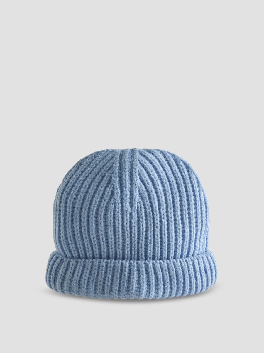 Cotton Beanie with Knitted Texture