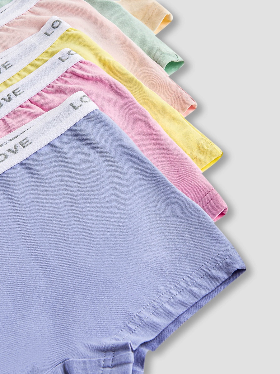 Solid Boxers with Elasticated Waistband - Set of 7