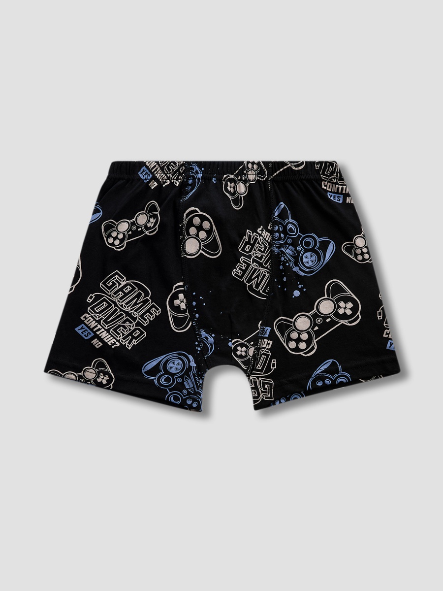Gaming Print Boxers with Elasticated Waistband - Set of 5