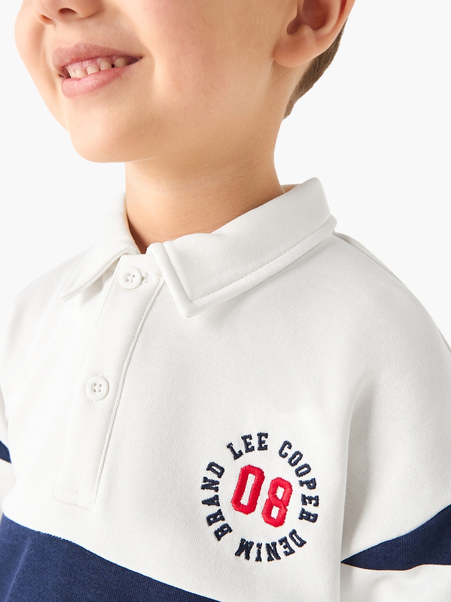 Striped Collared Sweatshirt with Long Sleeves