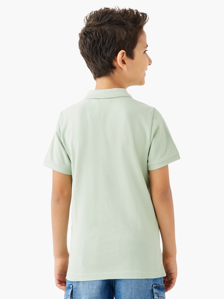 Solid Polo T-Shirt with Short Sleeves