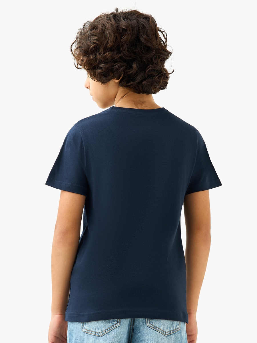 Bear Print T-Shirt with Short Sleeves