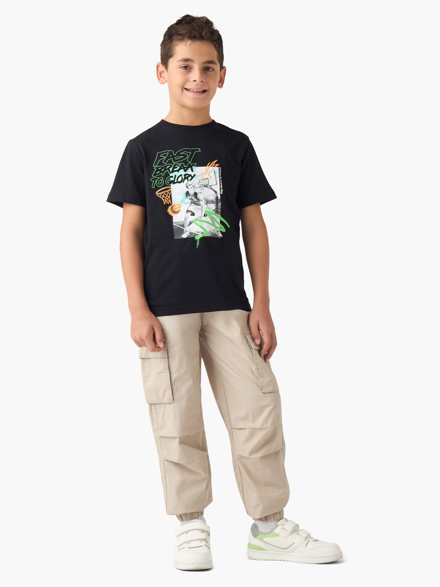 T-Shirt with Graphic Print - Cotton - Short Sleeves