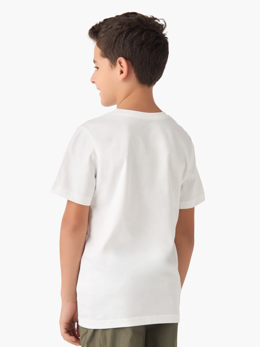 Crew Neck T-Shirt with Graphic Print - Cotton - Short Sleeves