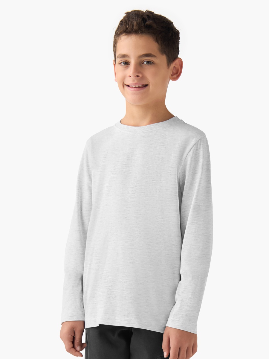 Crew Neck Cotton T-Shirt with Long Sleeve - Set of 2