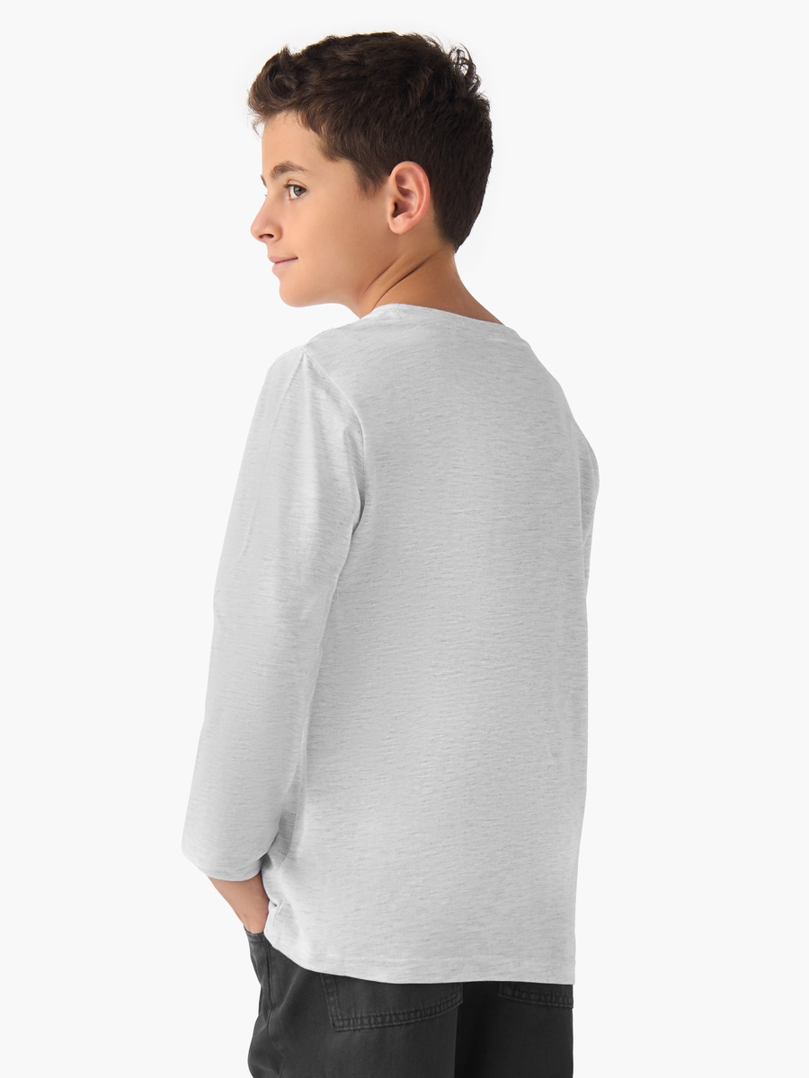 Crew Neck Cotton T-Shirt with Long Sleeve - Set of 2