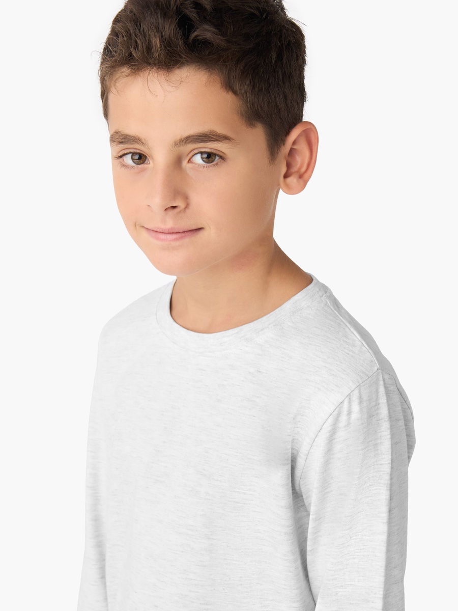 Crew Neck Cotton T-Shirt with Long Sleeve - Set of 2