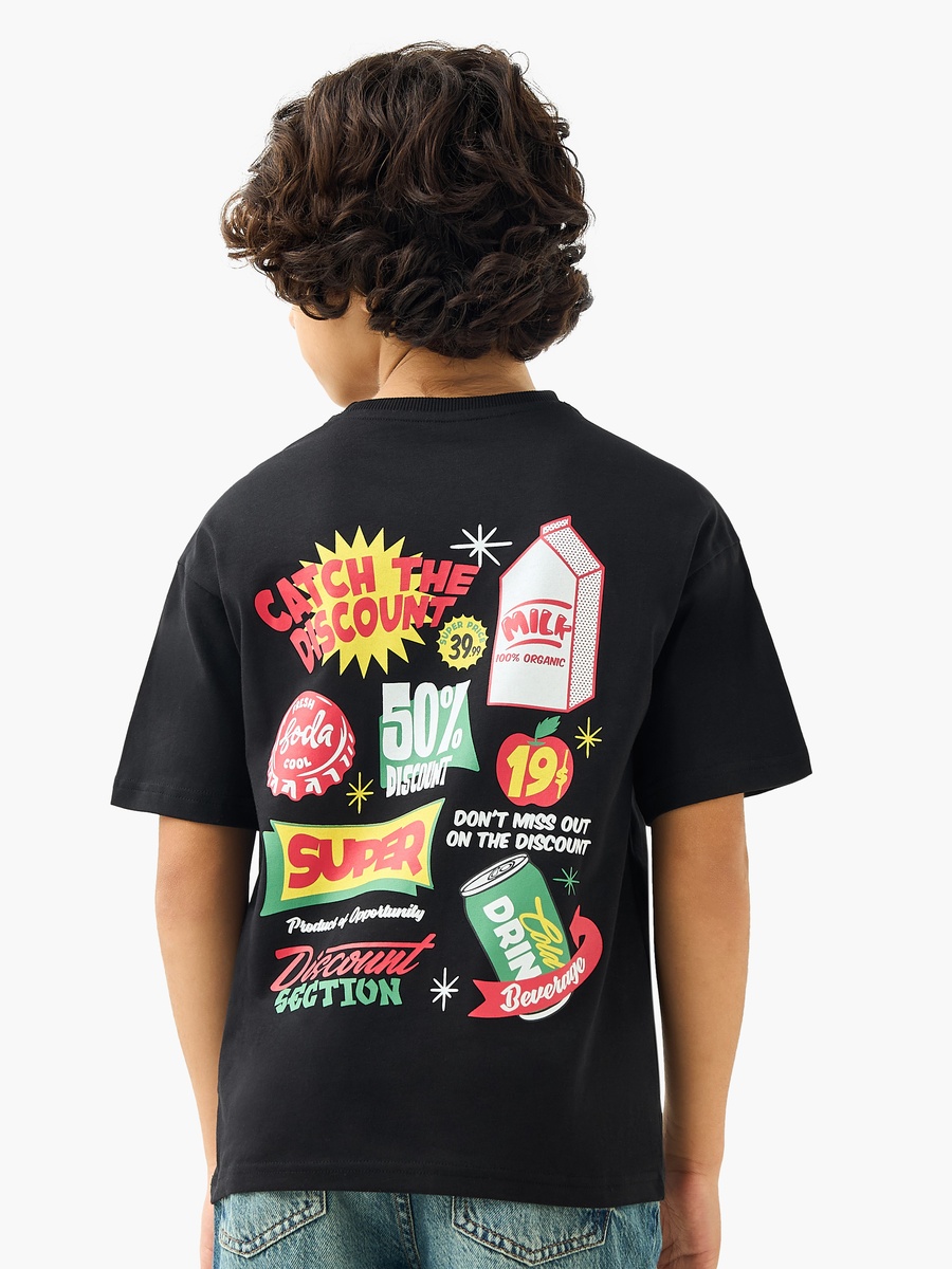 Graphic Print T-Shirt with Short Sleeves