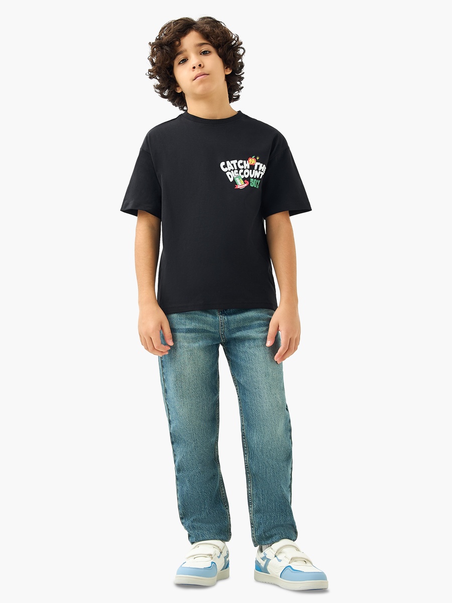 Graphic Print T-Shirt with Short Sleeves