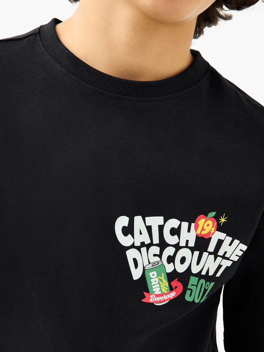 Graphic Print T-Shirt with Short Sleeves