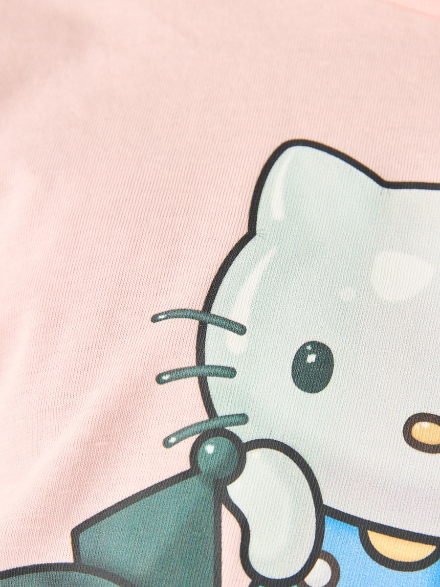 Hello Kitty and Friends Print T-Shirt with Short Sleeves