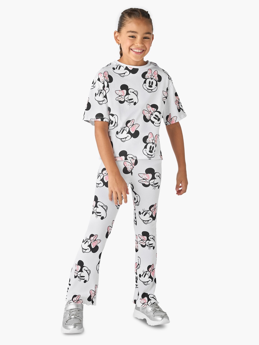 Minnie Mouse Print T-Shirt with Crew Neck