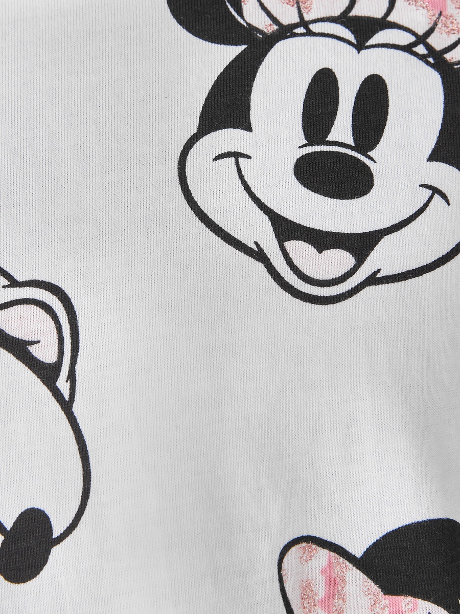 Minnie Mouse Print T-Shirt with Crew Neck