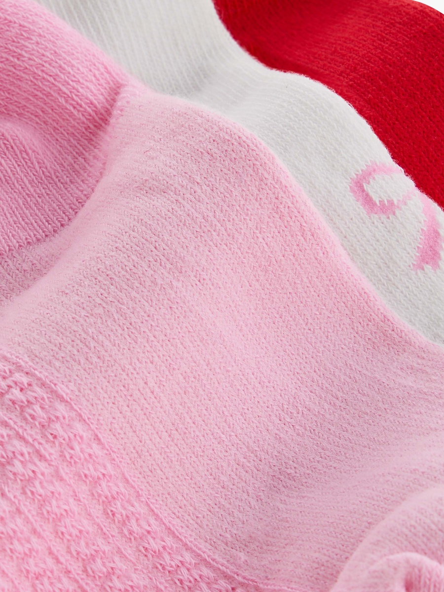 Assorted Ankle Length Socks with Lettuce Hem - Set of 3