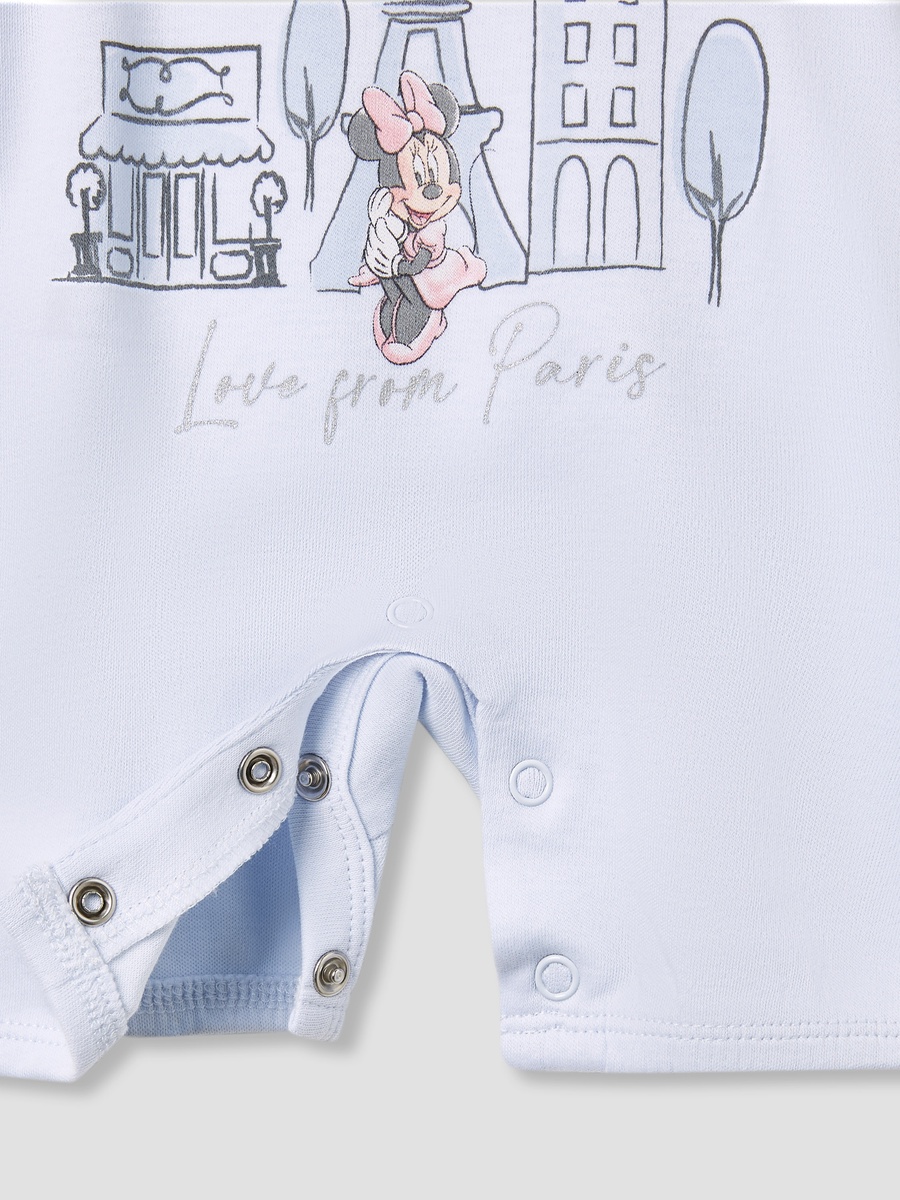 Minnie Mouse Print Dungaree and Solid Top Set