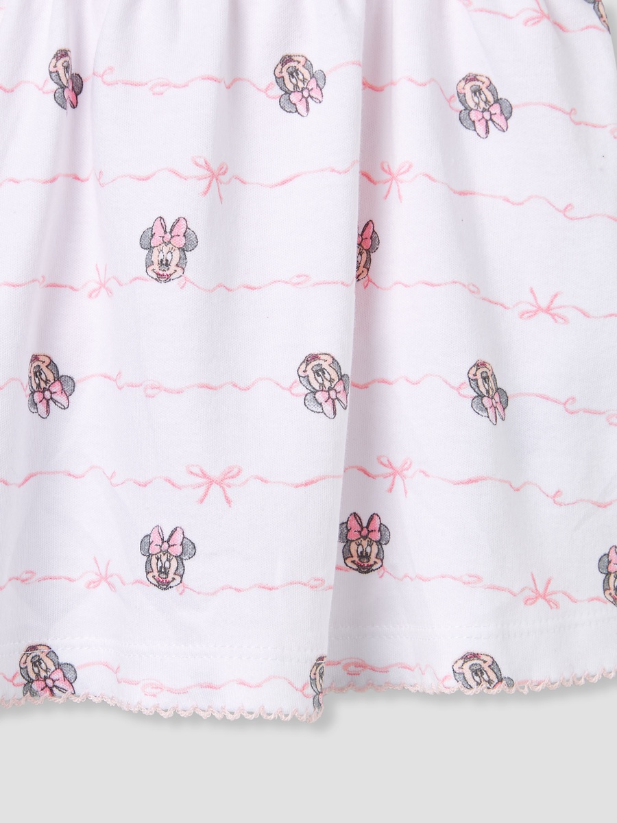 Minnie Mouse Print Dungaree Dress and T-Shirt Set