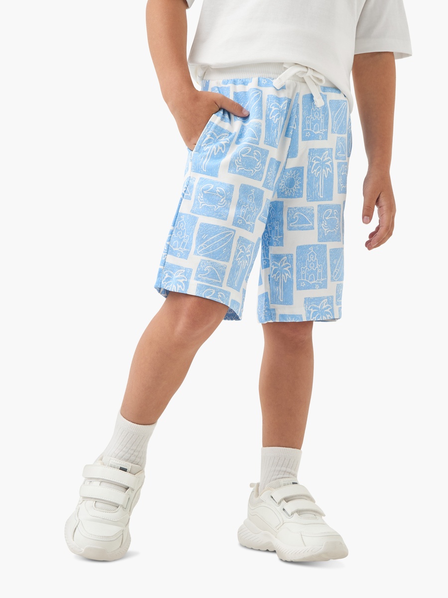 Printed Shorts with Drawstring Closure