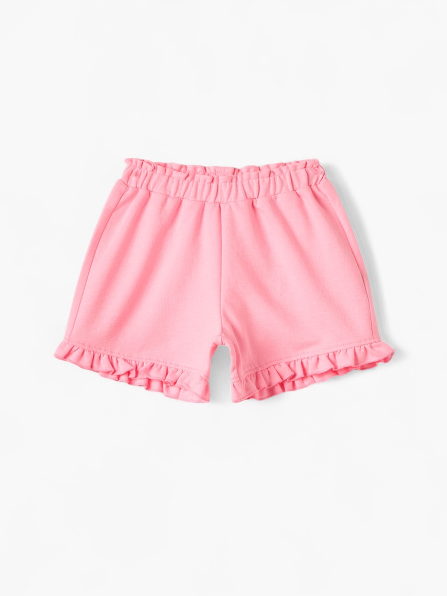 Solid Shorts with Ruffle Hem