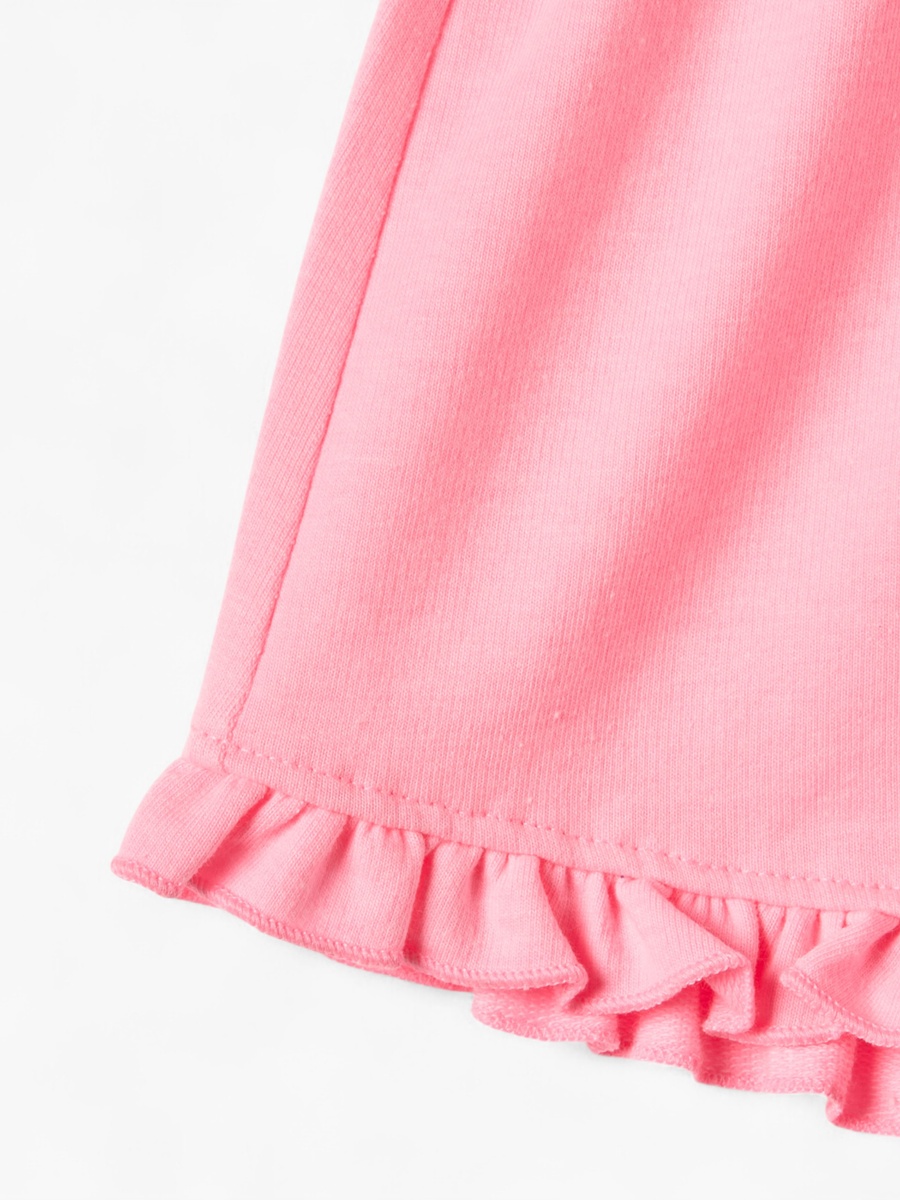 Solid Shorts with Ruffle Hem