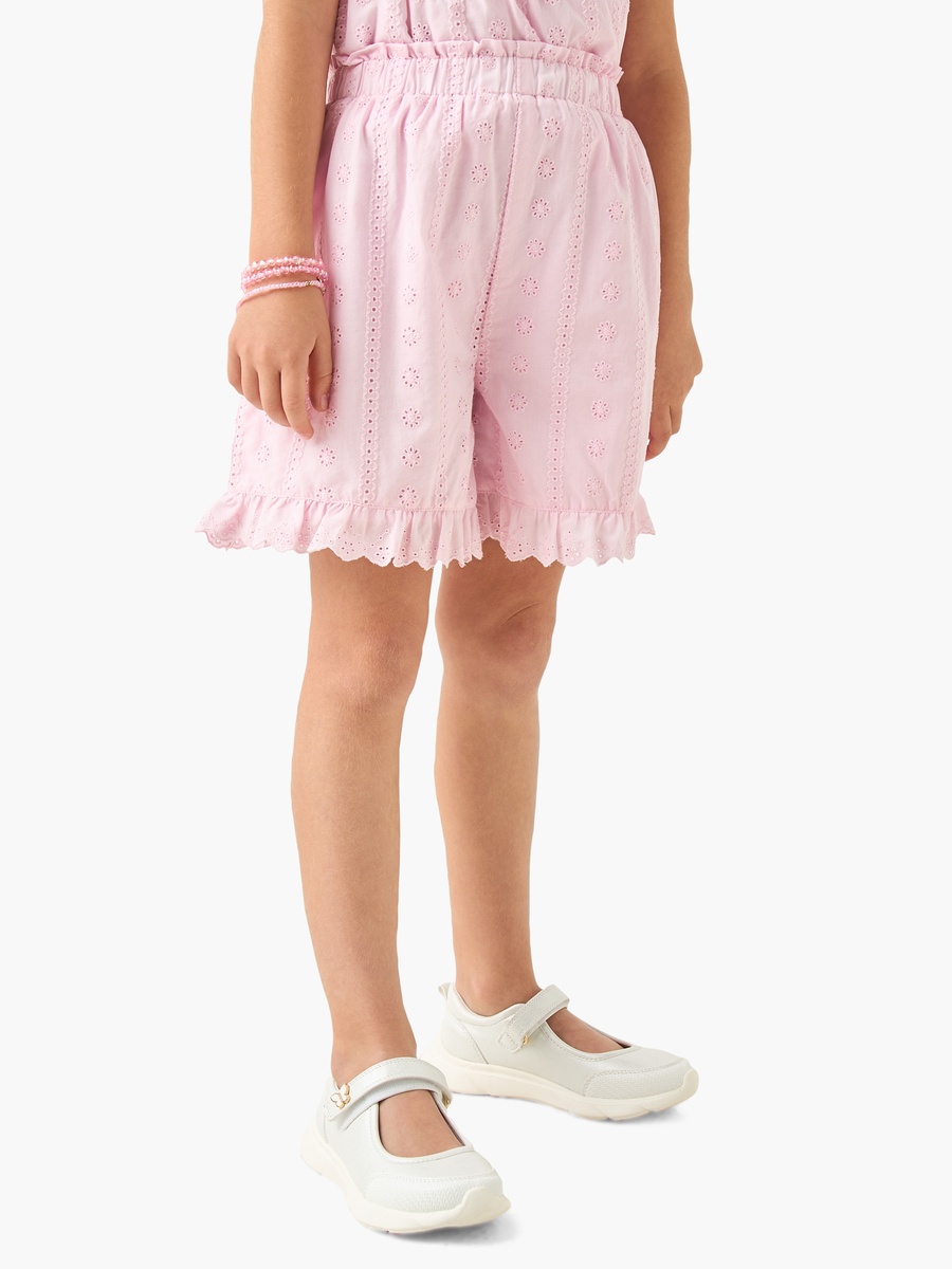 Schiffli Shorts with Ruffle Hem