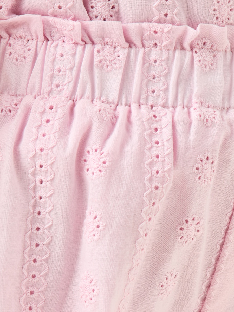 Schiffli Shorts with Ruffle Hem