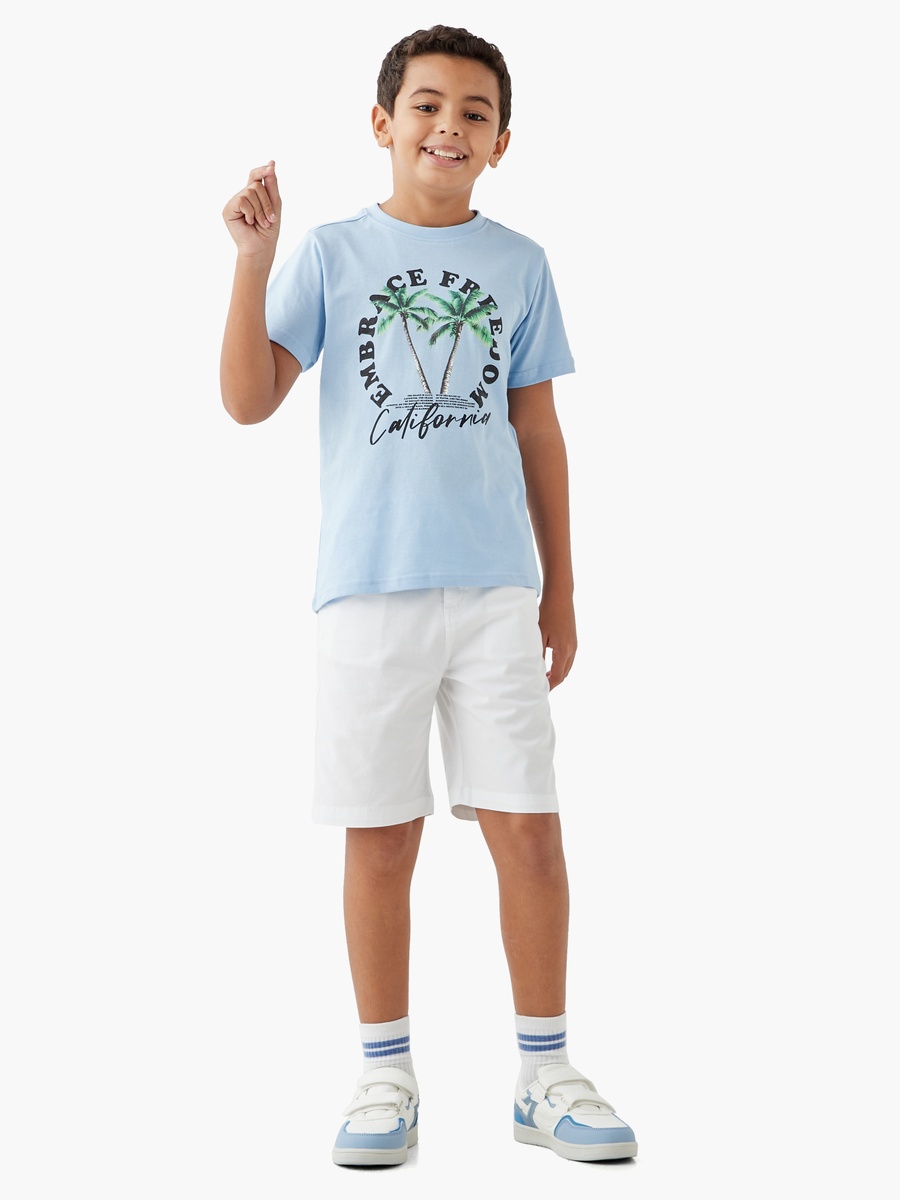 Solid Shorts with Button Closure and Pockets