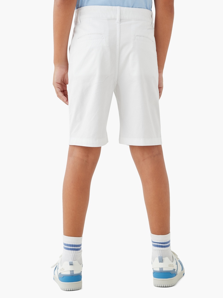 Solid Shorts with Button Closure and Pockets