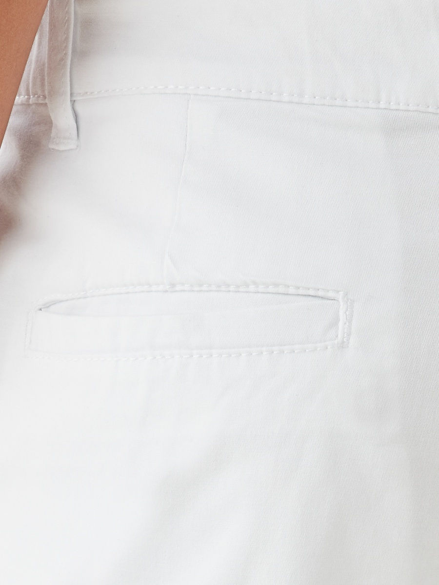 Solid Shorts with Button Closure and Pockets