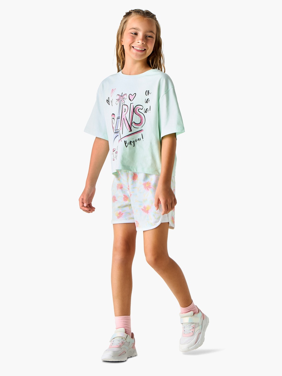 All-Over Floral Print Shorts with Drawstring Closure
