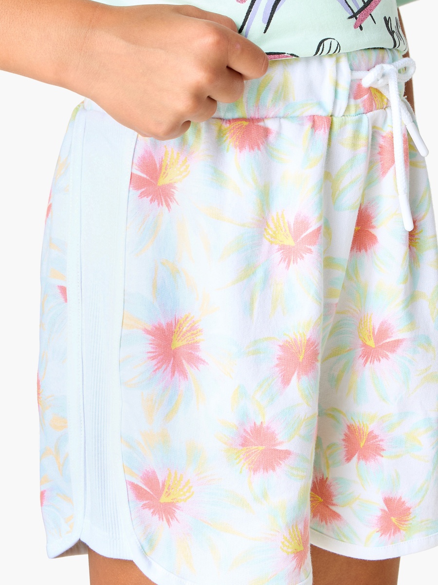 All-Over Floral Print Shorts with Drawstring Closure