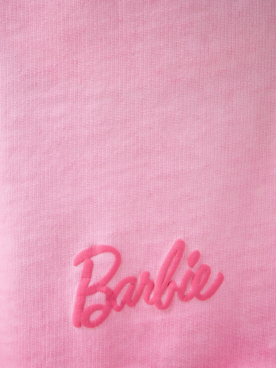 Barbie Embroidered Shorts with Drawstring Closure and Pockets