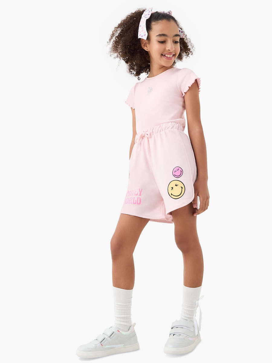 SmileyWorld Printed Shorts with Drawstring Closure