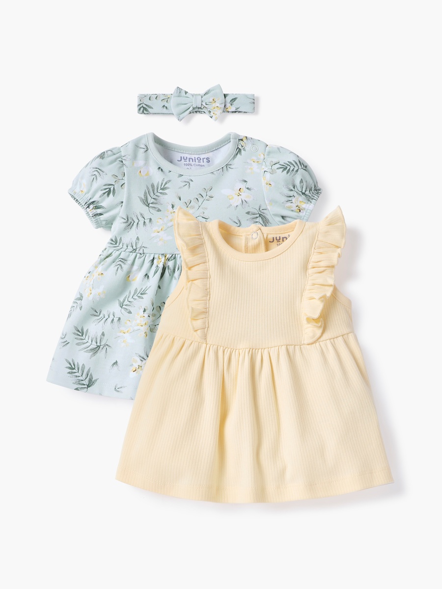 3-Piece A-Line Dress and Headband Set