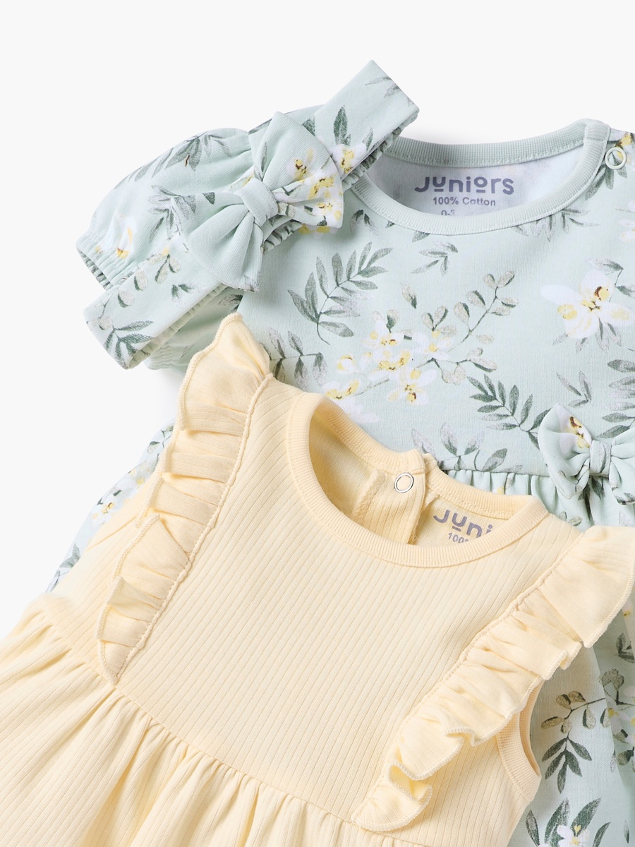 3-Piece A-Line Dress and Headband Set