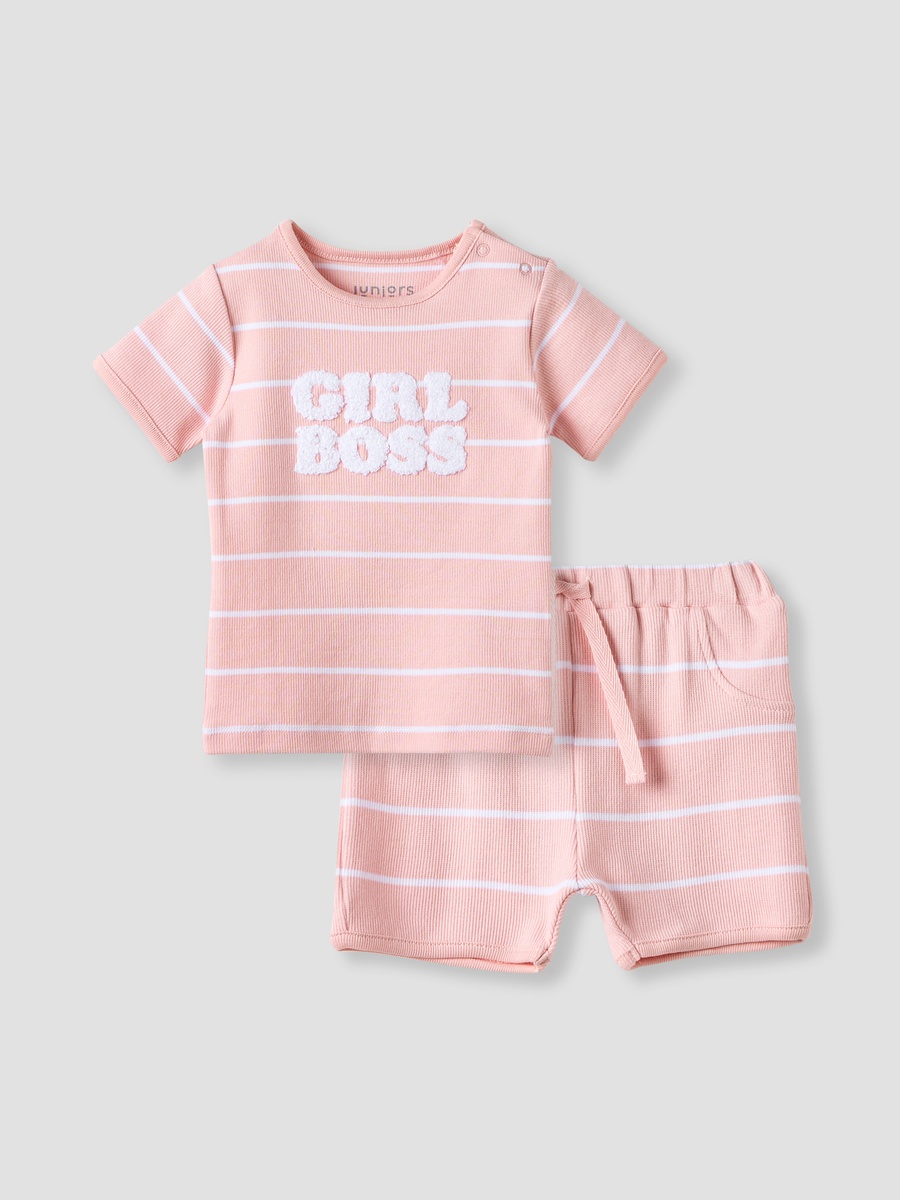 Striped T-Shirt and Shorts Set