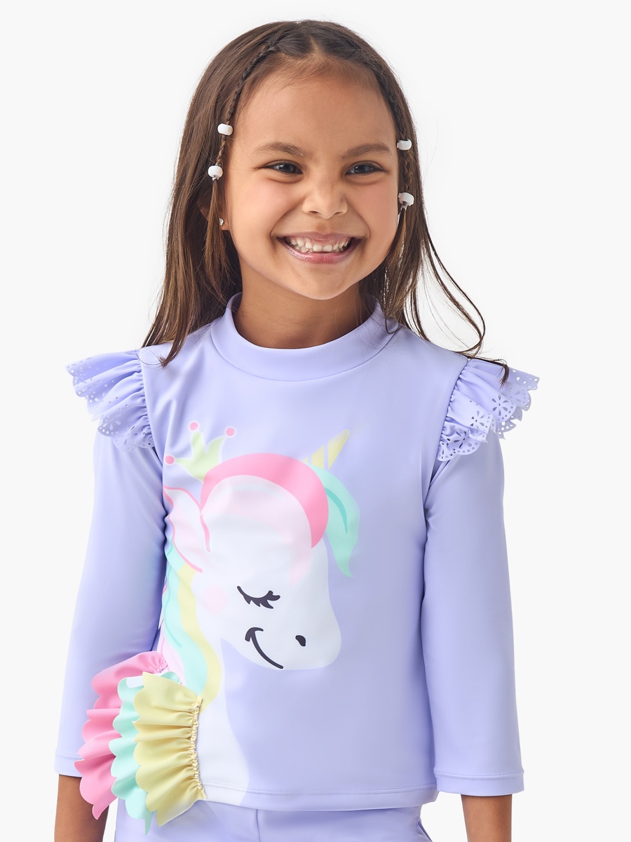 Unicorn Print T-Shirt and Shorts Set