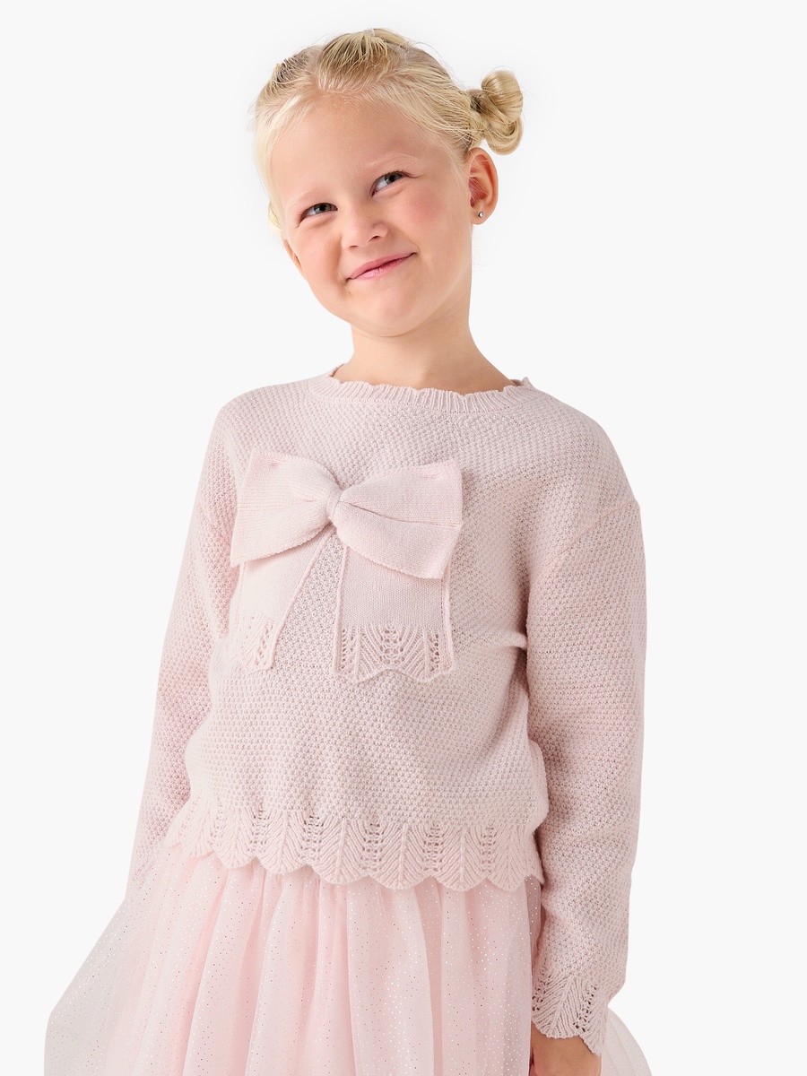 Long Sleeve Top and Skirt Set with Bow Detail