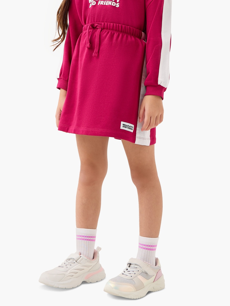 Hello Kitty and Friends Print Hooded Sweatshirt and Skirt Set