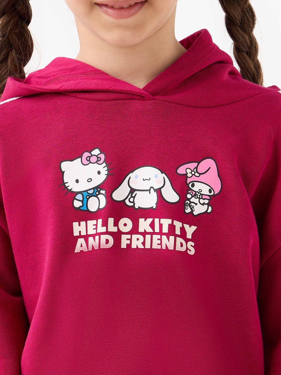 Hello Kitty and Friends Print Hooded Sweatshirt and Skirt Set