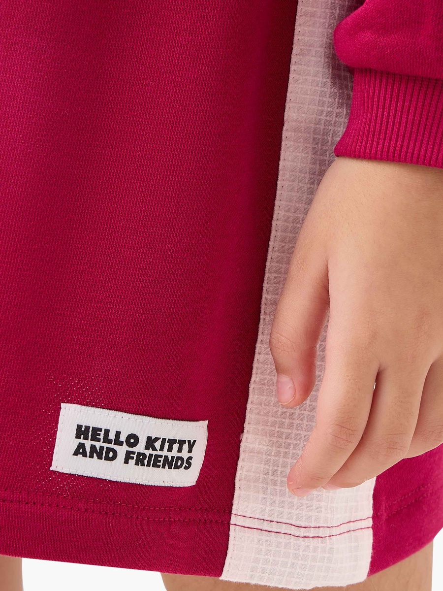 Hello Kitty and Friends Print Hooded Sweatshirt and Skirt Set
