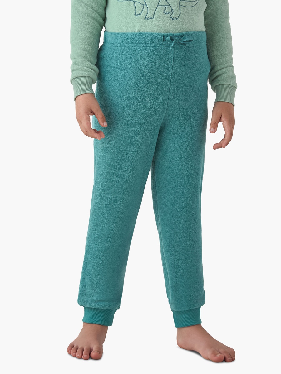 Pyjama Set with Dinosaur Embroidery - Polyester - Long Sleeves - Crew Neck
