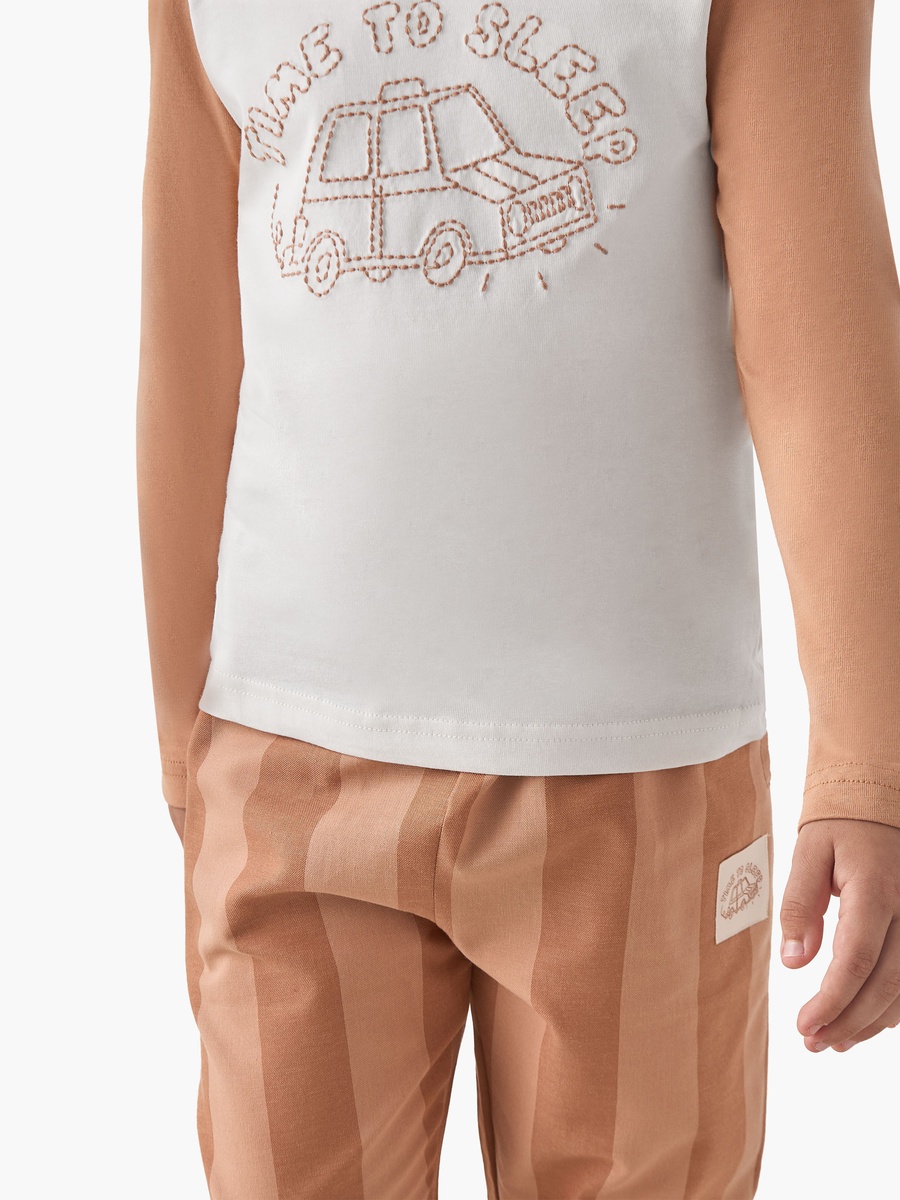 Cotton Pyjama Set with Embroidery